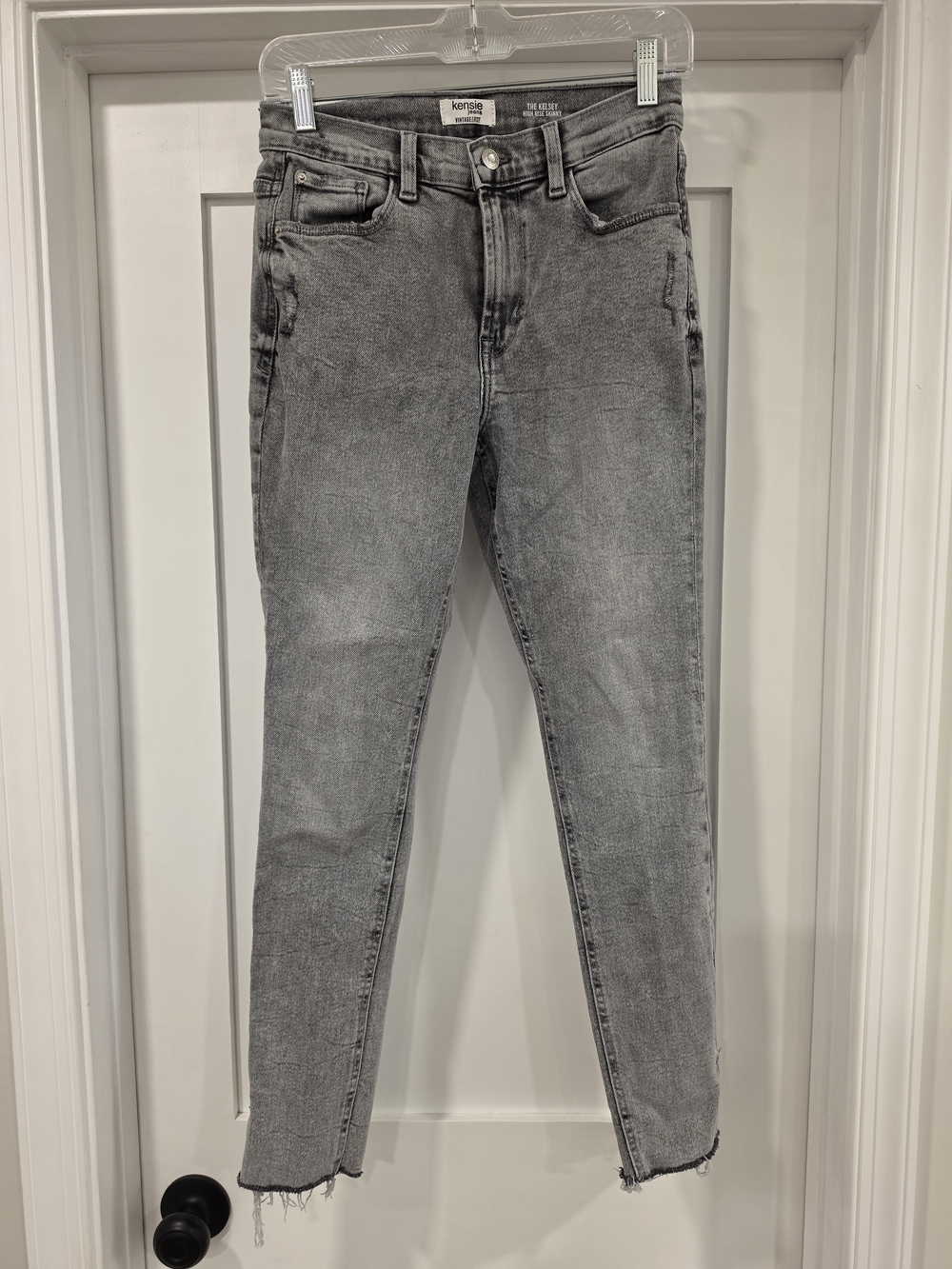 Kensie Women's Gray Washed High-Rise Skinny Jeans